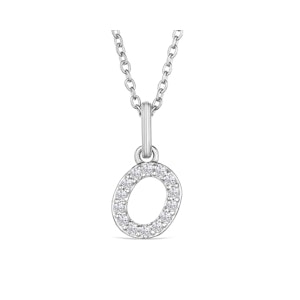 Love  Letter Initial  O Lab Diamond Necklace set in 925 Sterling Silver