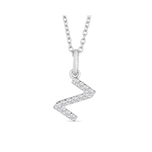 Love  Letter Initial  Z Lab Diamond Necklace set in 925 Sterling Silver