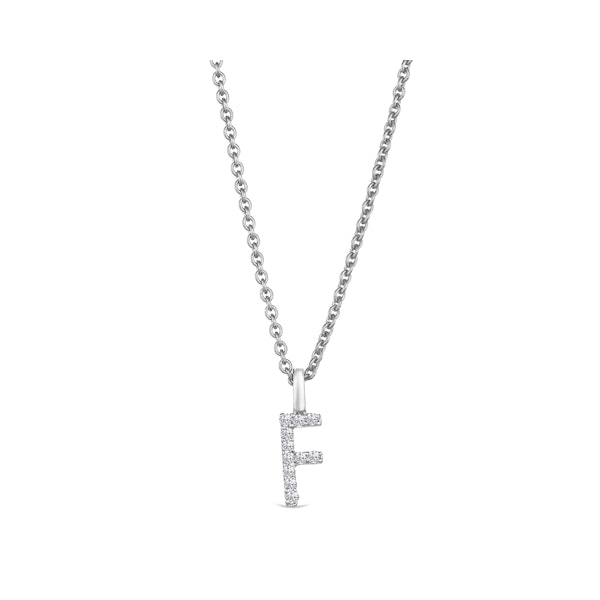 Love  Letter Initial  F Lab Diamond Necklace set in 9K White Gold - Image 4