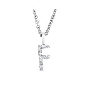 Love  Letter Initial  F Lab Diamond Necklace set in 9K White Gold