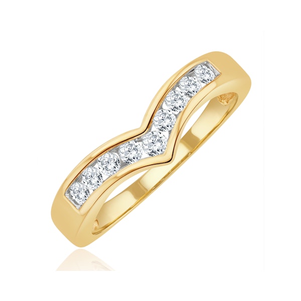 Lab Diamond Wishbone Ring 0.25ct H/Si in 9K Gold SIZES J - Image 1