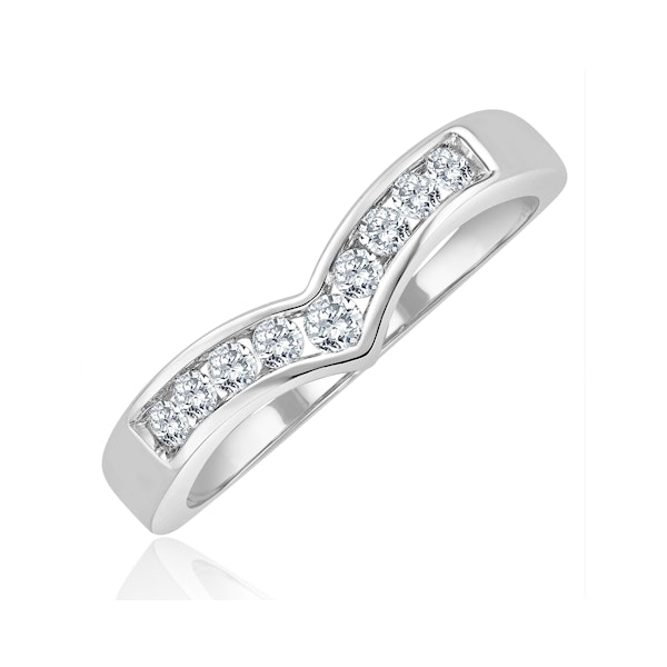Lab Diamond Wishbone Ring 0.25ct H/Si in 9K White Gold - Image 1
