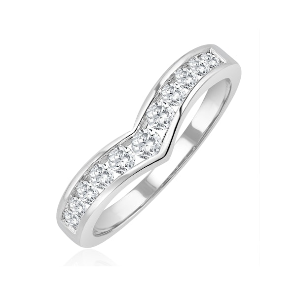 Lab Diamond Wishbone Ring 0.50ct H/Si in 9K White Gold - Image 1