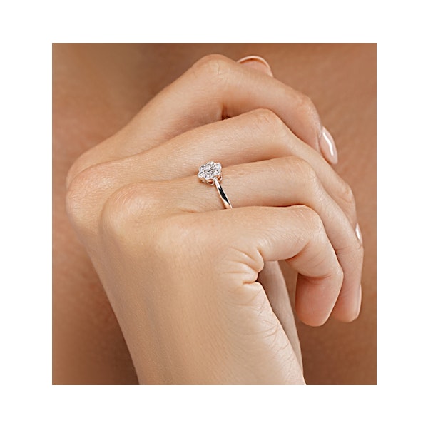 Lab Diamond Flower Ring 0.25ct H/Si in 9K White Gold - Image 2