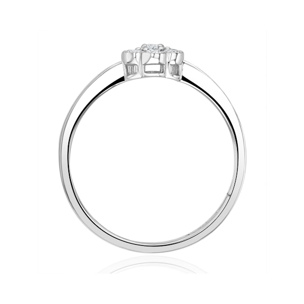 Lab Diamond Flower Ring 0.25ct H/Si in 9K White Gold - Image 4