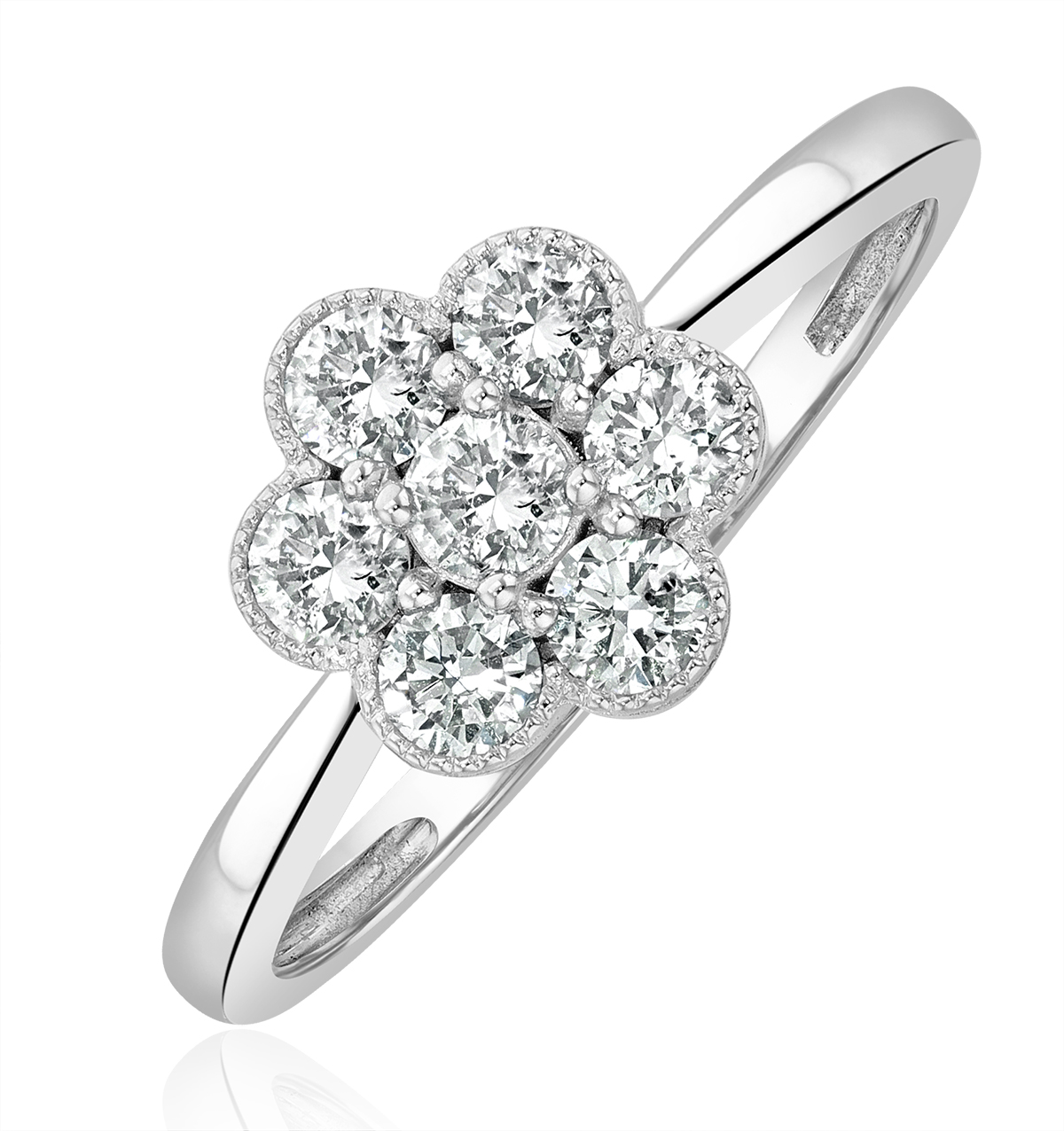 Vintage Diamond Flower Cluster Ring – Wolf & Ivy Vintage Jewellery
