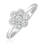 Lab Diamond Flower Ring 0.50ct H/Si in 9K White Gold - image 1