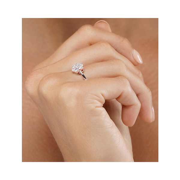 Lab Diamond Flower Ring 0.50ct H/Si in 9K White Gold - Image 2