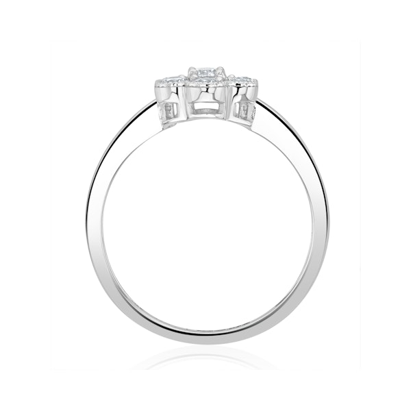 Lab Diamond Flower Ring 0.50ct H/Si in 9K White Gold - Image 4