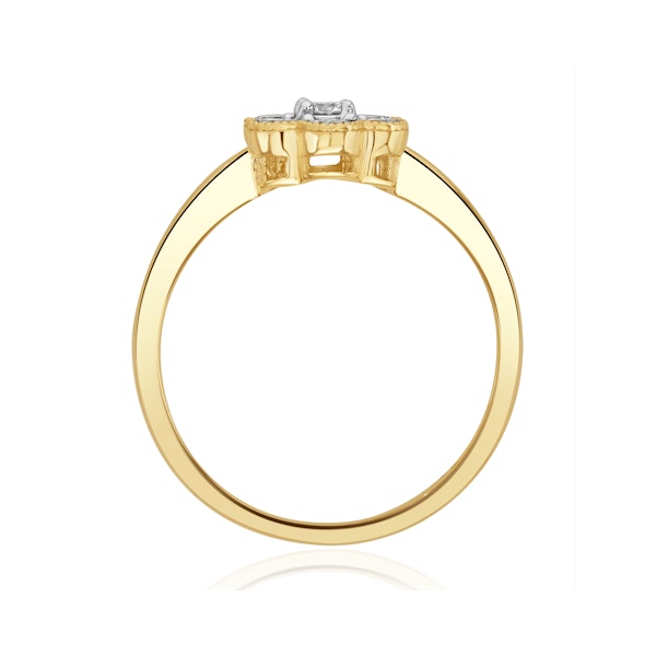 Lab Diamond Flower Ring 0.50ct H/Si in 9K Gold - Image 4