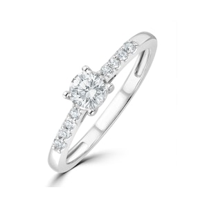 Lab Diamond Side Stone Engagement Ring 0.25ct H/Si in 9K White Gold