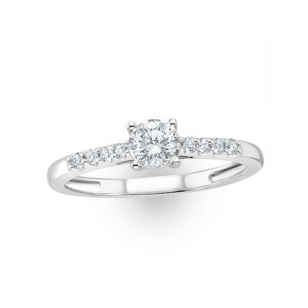 Lab Diamond Side Stone Engagement Ring 0.25ct H/Si in 9K White Gold - Image 3