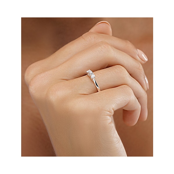 Lab Diamond 3 Stone Trilogy Ring 0.25ct H/Si Set in 9K White Gold - Image 2