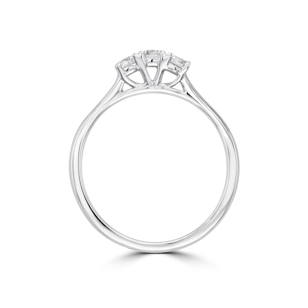 Lab Diamond 3 Stone Trilogy Ring 0.25ct H/Si Set in 9K White Gold - Image 3