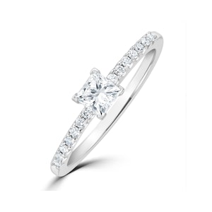 Princess Cut Lab Diamond Engagement Ring 0.25ct H/Si in 9K White Gold