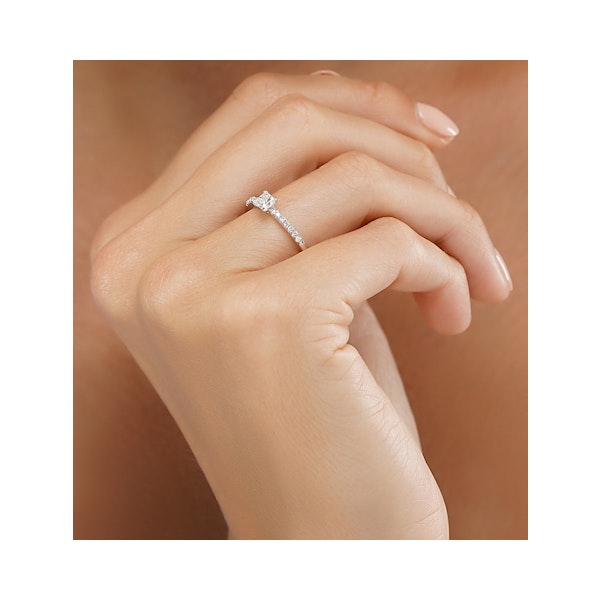 Princess Cut Lab Diamond Engagement Ring 0.25ct H/Si in 9K White Gold - Image 3