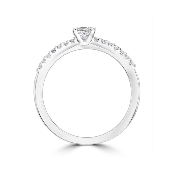 Princess Cut Lab Diamond Engagement Ring 0.25ct H/Si in 9K White Gold - Image 2