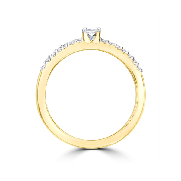 Princess Cut Lab Diamond Engagement Ring 0.25ct H/Si in 9K Gold - Image 2