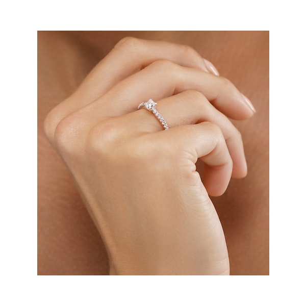 Princess Cut Lab Diamond Engagement Ring 0.50ct H/Si in 9K White Gold - Image 2