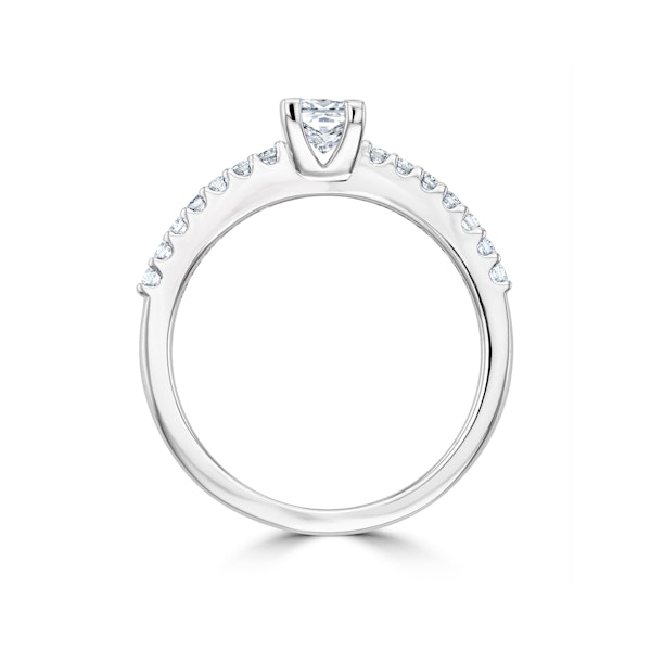 Princess Cut Lab Diamond Engagement Ring 0.50ct H/Si in 9K White Gold - Image 3
