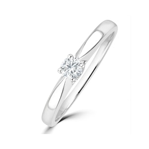 Tapered Design Lab Diamond Engagement Ring 0.15ct H/Si 9K White Gold