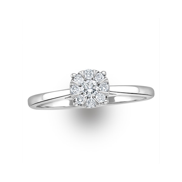 0.25ct Lab Diamond Cluster Solitaire Ring H/Si in 925 Silver - Image 4
