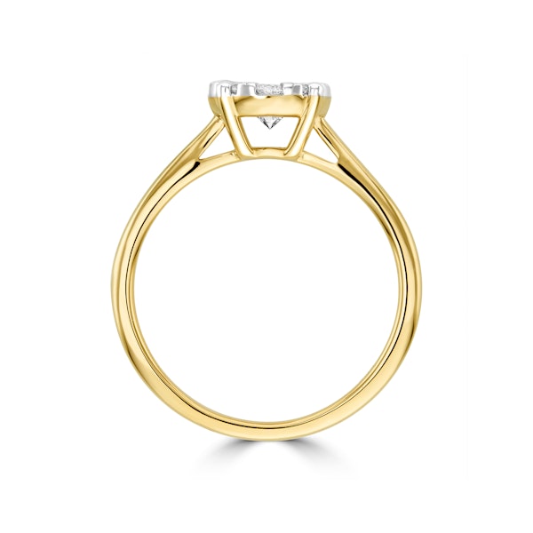 0.50ct Lab Diamond Cluster Solitaire Ring H/Si in 9K Gold - Image 2
