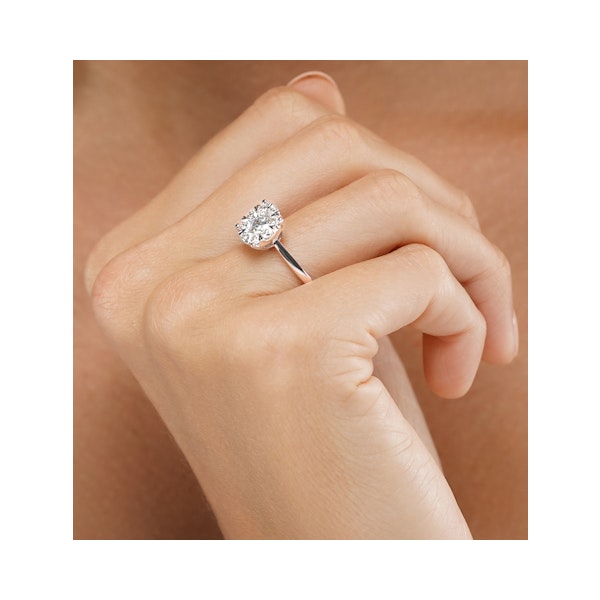 1 Carat Lab Diamond Cluster Solitaire Ring H/Si in 9K White Gold - Image 4