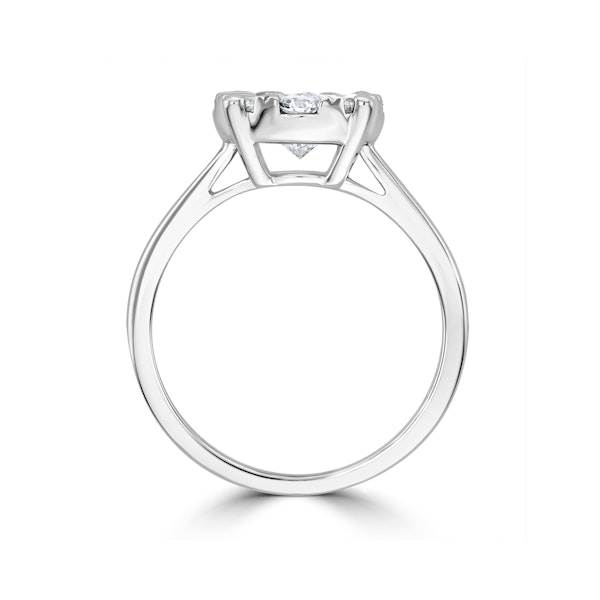 1 Carat Lab Diamond Cluster Solitaire Ring H/Si in 9K White Gold - Image 2