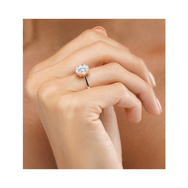 1 Carat Lab Diamond Cluster Solitaire Ring H/Si in 9K Gold - Image 3