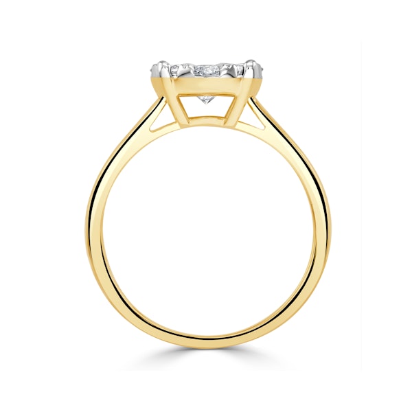 1 Carat Lab Diamond Cluster Solitaire Ring H/Si in 9K Gold - Image 4