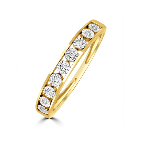 Channel Set Lab Diamond Eternity Ring 0.05ct in 9K Gold - Image 1