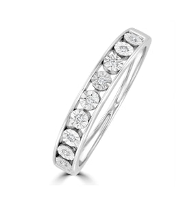 Channel Set Lab Diamond Eternity Ring 0.05ct in 9K White Gold