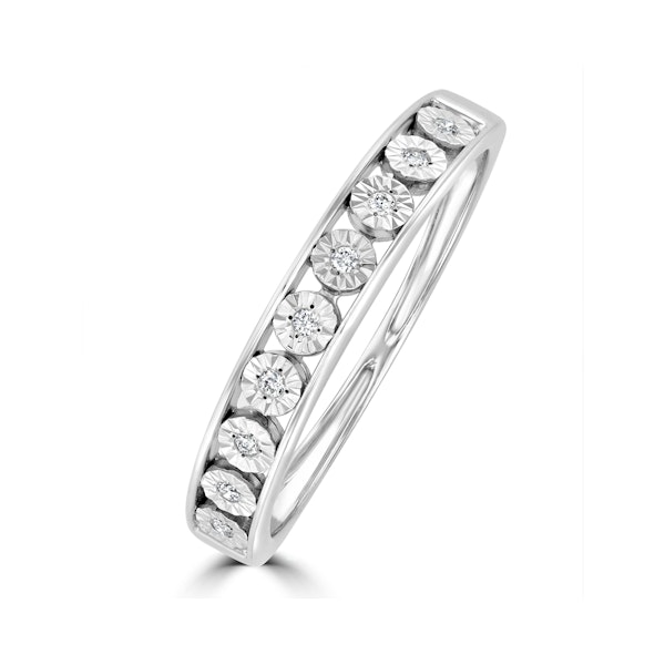 Channel Set Lab Diamond Eternity Ring 0.05ct in 9K White Gold - Image 1