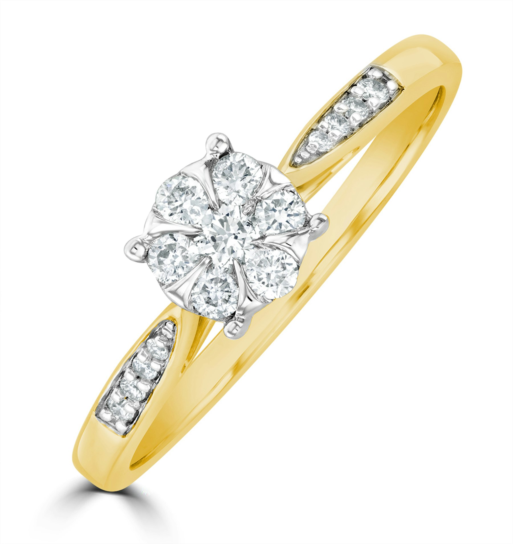 Lab Diamond Engagement Ring With Shoulders 0.25ct H/Si in 9K Gold