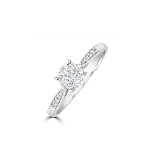 Lab Diamond Engagement Ring With Shoulders 0.25ct H/Si in 925 Silver