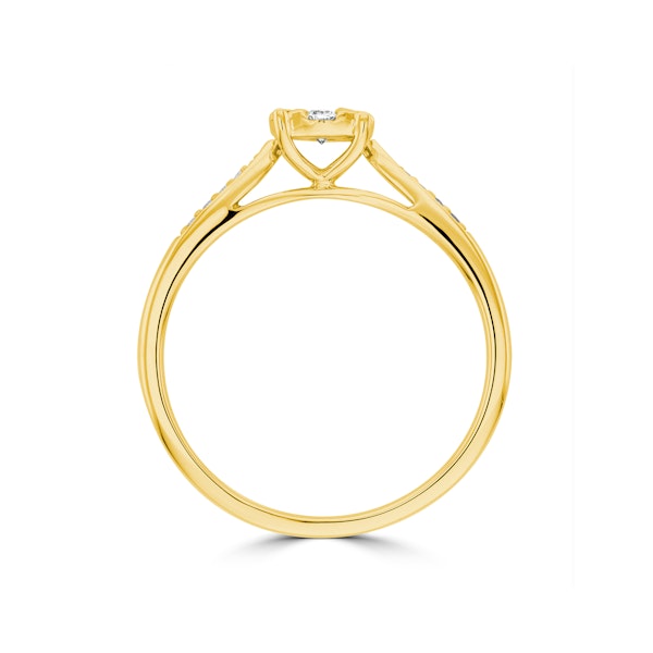 Lab Diamond Engagement Ring With Shoulders 0.25ct H/Si in 9K Gold - Image 2