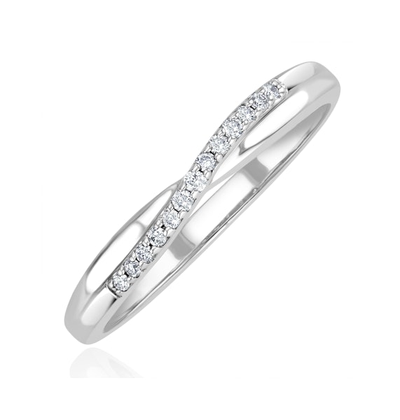 Lab Diamond Half Eternity Wave Ring 0.05ct in 925 Silver - Image 1