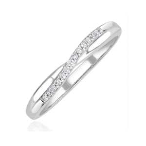 Lab Diamond Half Eternity Wave Ring 0.05ct in 925 Silver