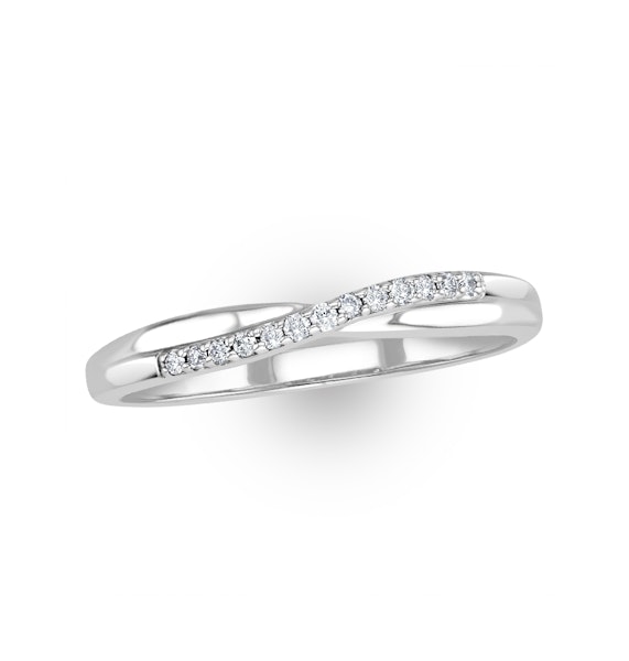 Lab Diamond Half Eternity Wave Ring 0.05ct in 925 Silver - Image 5