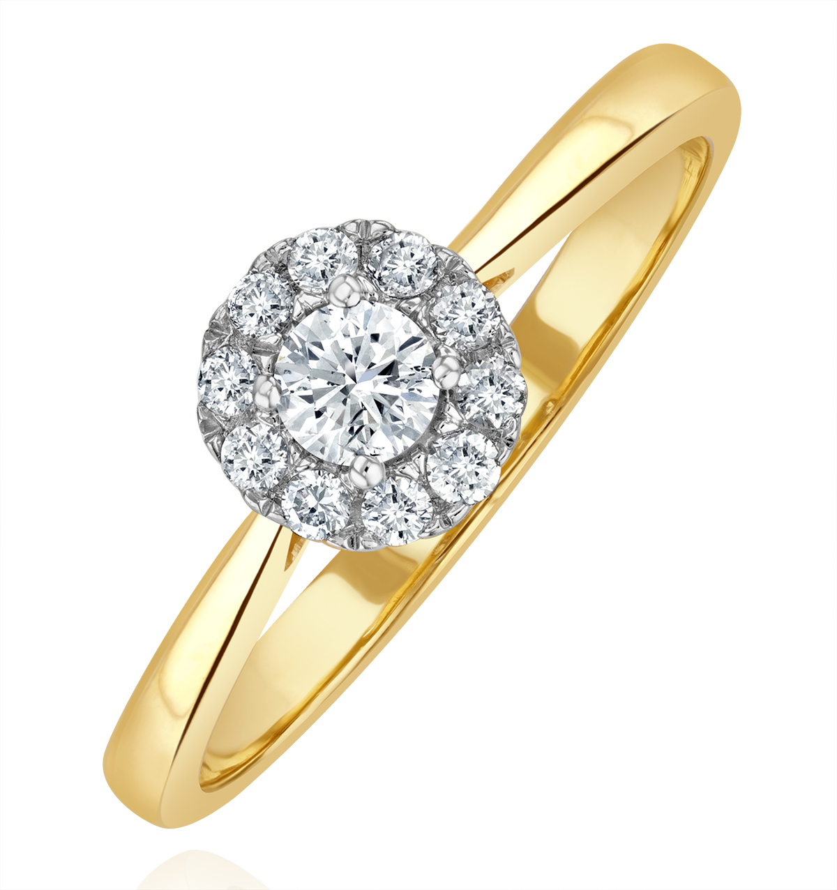 Lab Diamond Halo Engagement Ring 0.25ct H/Si in 9K Gold