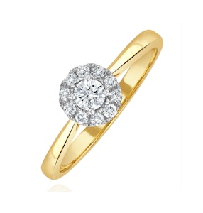 Lab Diamond Halo Engagement Ring 0.25ct H/Si in 9K Gold