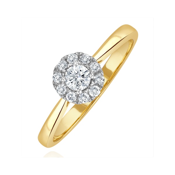Lab Diamond Halo Engagement Ring 0.25ct H/Si in 9K Gold - Image 1