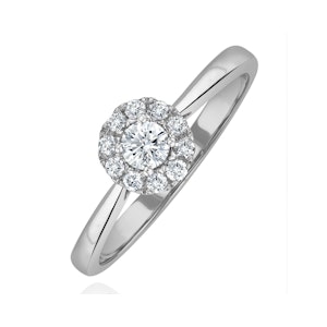 Lab Diamond Halo Engagement Ring 0.25ct H/Si in 9K White Gold