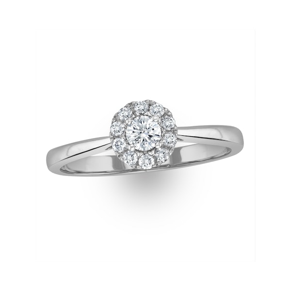 Lab Diamond Halo Engagement Ring 0.25ct H/Si in 9K White Gold - Image 4