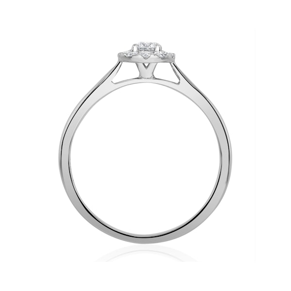 Lab Diamond Halo Engagement Ring 0.25ct H/Si in 9K White Gold - Image 3