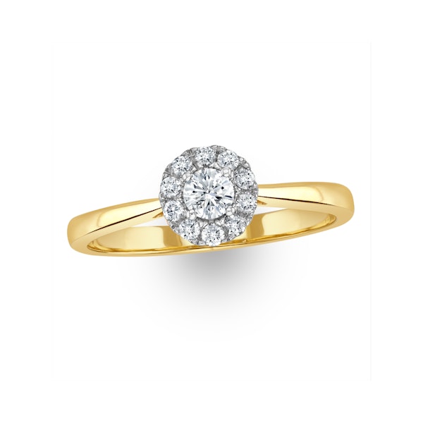 Lab Diamond Halo Engagement Ring 0.25ct H/Si in 9K Gold - Image 4