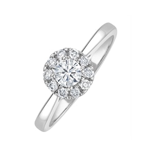 Lab Diamond Halo Engagement Ring 0.50ct H/Si in 9K White Gold