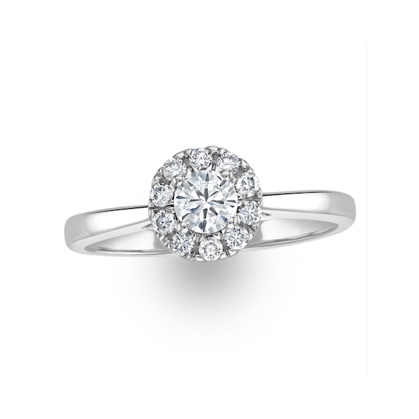 Lab Diamond Halo Engagement Ring 0.50ct H/Si in 9K White Gold - Image 4