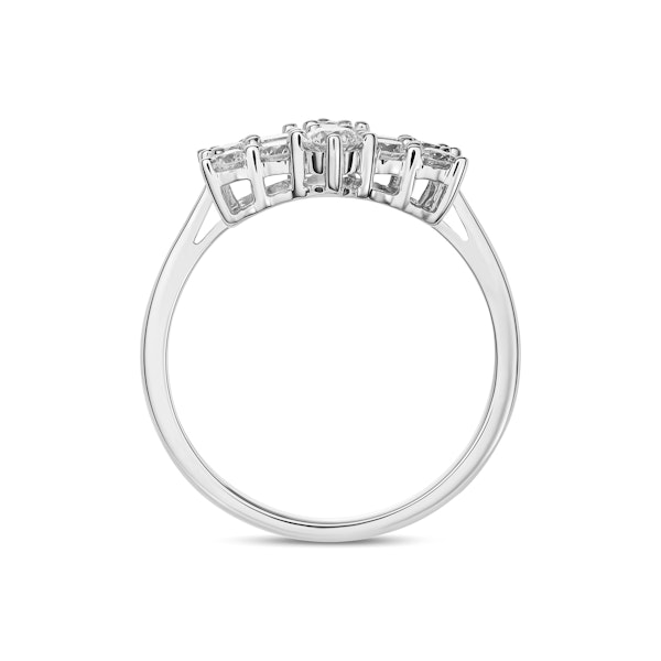 1 Carat Lab Diamond Boat Ring Set in 9K White Gold - Image 3